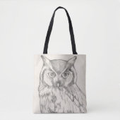 Owl Portret - Schets Tote Bag (Voorkant)