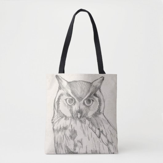 Owl Portret - Schets Tote Bag (Voorkant)