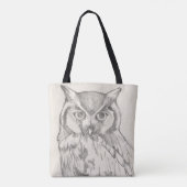 Owl Portret - Schets Tote Bag (Achterkant)