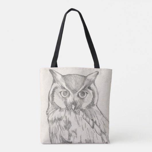 Owl Portret - Schets Tote Bag (Achterkant)