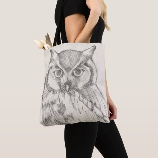Owl Portret - Schets Tote Bag (Dichtbij)