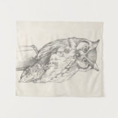 Owl Portret - Schets Wandkleed (Voorkant (horizontaal))