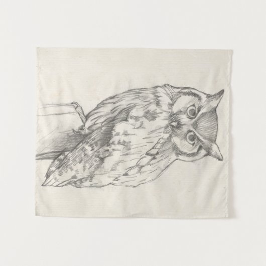 Owl Portret - Schets Wandkleed (Voorkant (horizontaal))