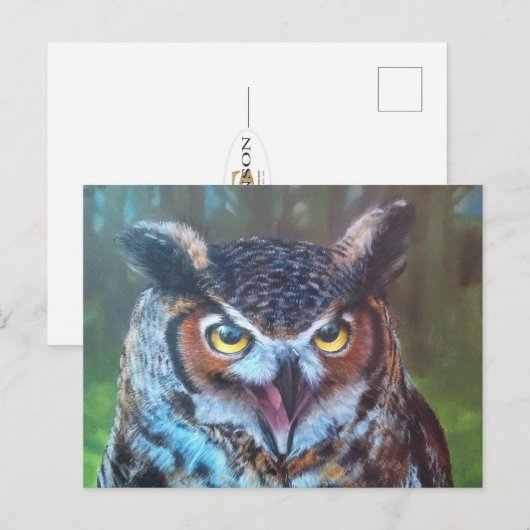 Owl Postcard Briefkaart (Voorkant / Achterkant)