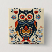 Owl Poster Vierkante Button 5,1 Cm (Voorkant)