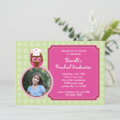Owl Preschool Afstuderen Fotouitnodiging Kaart (Staand voorkant)