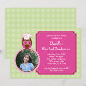 Owl Preschool Afstuderen Fotouitnodiging Kaart (Voorkant / Achterkant)