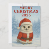 Owl Prettig Kerstfeest Feestdagenkaart (Voorkant)