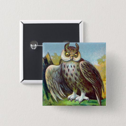  Owl Print Vierkante Button 5,1 Cm (Voorkant /achterkant)