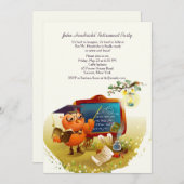 Owl Professor Retirement Party Uitnodiging (Voorkant / Achterkant)