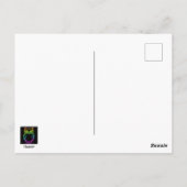 Owl Psychedelic Neon Light Button Briefkaart (Achterkant)