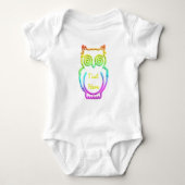 Owl Psychedelic Neon Light Button Romper (Voorkant)