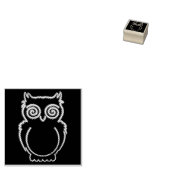 Owl Psychedelic Neon Light Button Rubberstempel (Gestempeld)