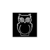 Owl Psychedelic Neon Light Button Rubberstempel (Afrduk)