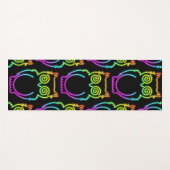 Owl Psychedelic Neon Light Button Yogamat (Voorkant (horizontaal))