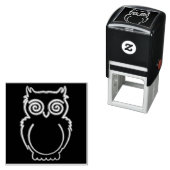 Owl Psychedelic Neon Light Button Zelfinktende Stempel (In situ)
