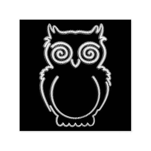 Owl Psychedelic Neon Light Button Zelfinktende Stempel (Design)