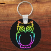 Owl Psychedelic Neon Light Sleutelhanger (Voorkant)