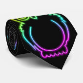 Owl Psychedelic Neon Light Stropdas (Opgerold)
