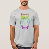 Owl Psychedelic Neon Light Tshirt (Voorkant)