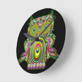 Owl Psychedelic Pop Art Ronde Klok (Hoek)