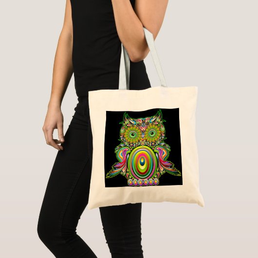 Owl Psychedelic Popart Bag Tote Bag (Voorkant (product))