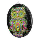 Owl Psychedelic Popart Dartboard Dartbord (Voorkant Rechts)