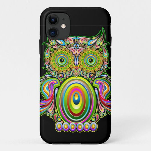 Owl Psychedelic Popart iPhone 5 Hoesjes (Achterkant)