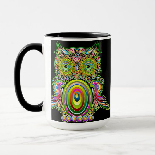 Owl Psychedelic Popart Mok (Links)