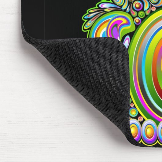 Owl Psychedelic Popart Mousepad Muismat (Hoek)