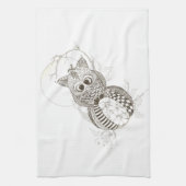 Owl Pumpkin Halloween Theedoek (Verticaal)