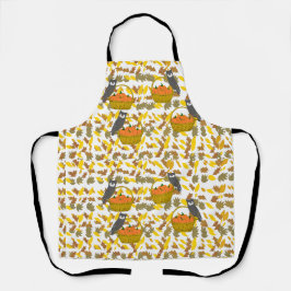 Owl & Pumpkin Harvest" Apron | All-Over Print Schort