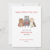 Owl Pun Moederdag Kaart (Voorkant)