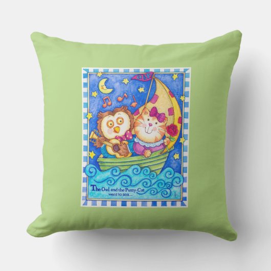 Owl & Pussycat Nursery Pillow Kussen (Voorkant)