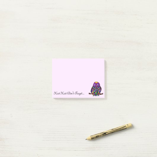 Owl Rainbow Post-it® Notes (Op bureau)
