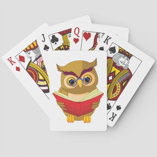 Owl Reading Pokerkaarten (Achterkant)