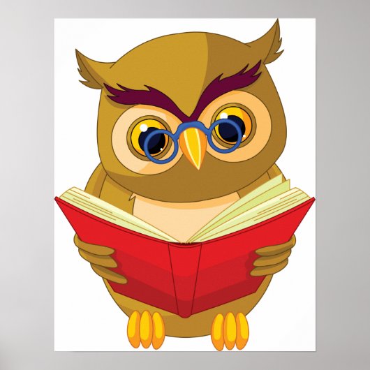 Owl Reading Poster (Voorkant)