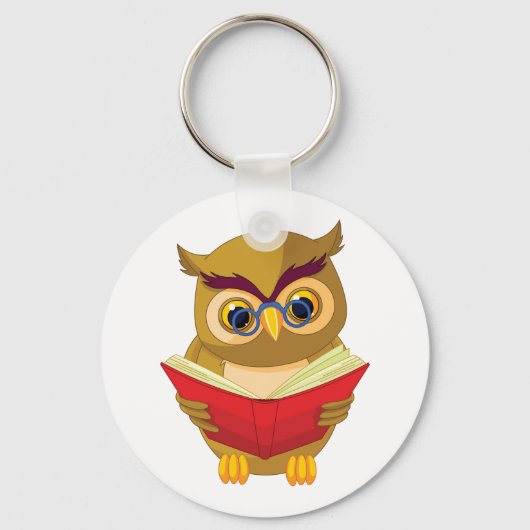 Owl Reading Sleutelhanger (Voorkant)