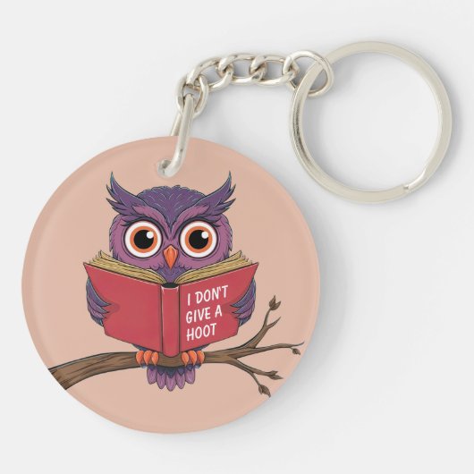Owl Reading Sleutelhanger (Achterkant)