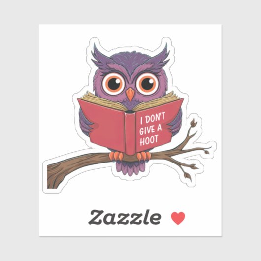 Owl Reading Sticker (Vel)