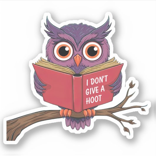 Owl Reading Sticker (Voorkant)