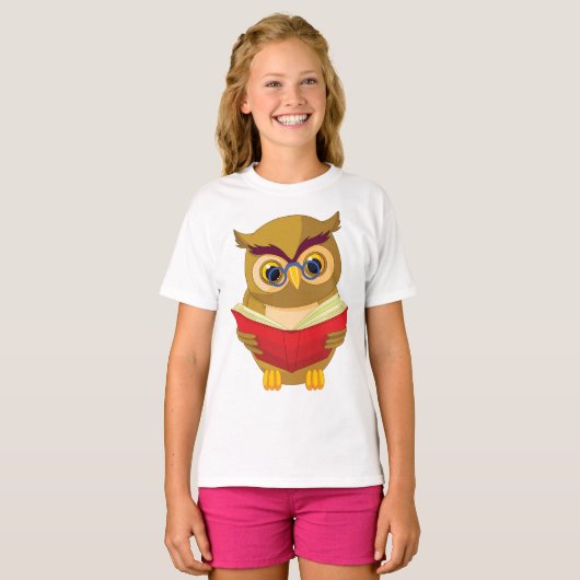 Owl Reading T-shirt (Voorkant volledig)