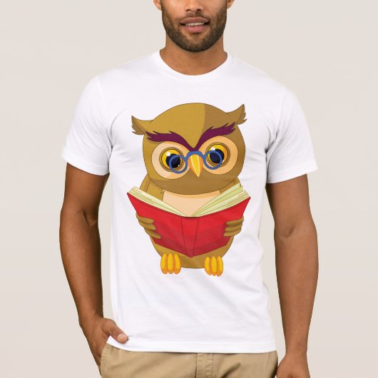 Owl Reading T-shirt (Voorkant)