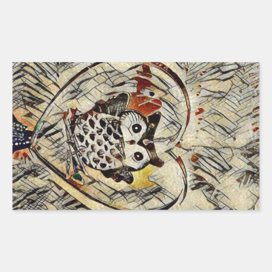 Owl Rechthoekige Sticker (Voorkant)