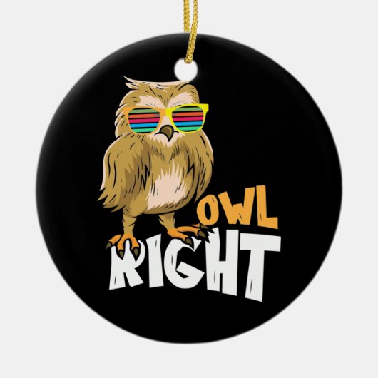 Owl rechts keramisch ornament (Voorkant)