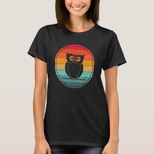 Owl Retro Bird Style  T-shirt (Voorkant)