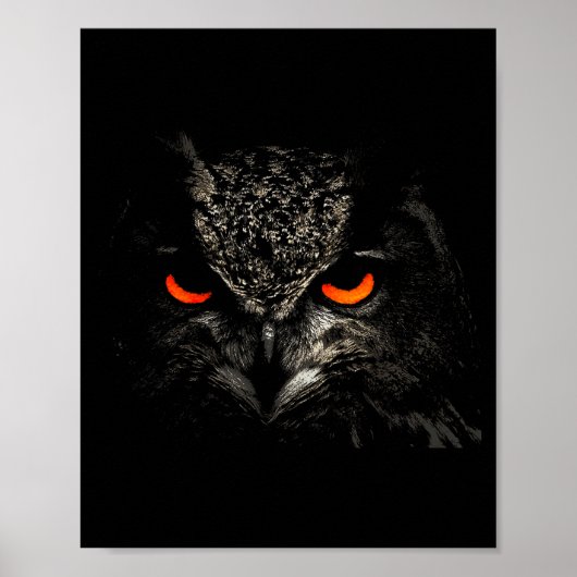Owl Retro Eye Men Women Kids Gift Apparel  Poster (Voorkant)