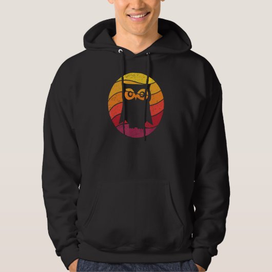 Owl Retro Stijl  Hoodie (Voorkant)