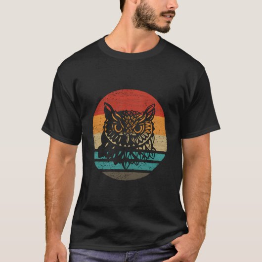 Owl Retro Stijl  T-shirt (Voorkant)