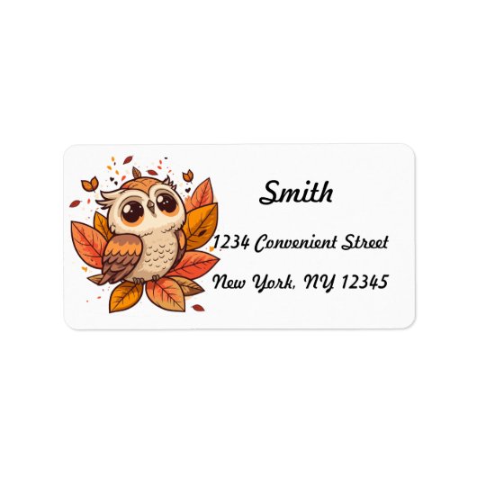 Owl Return Address Label (Voorkant)